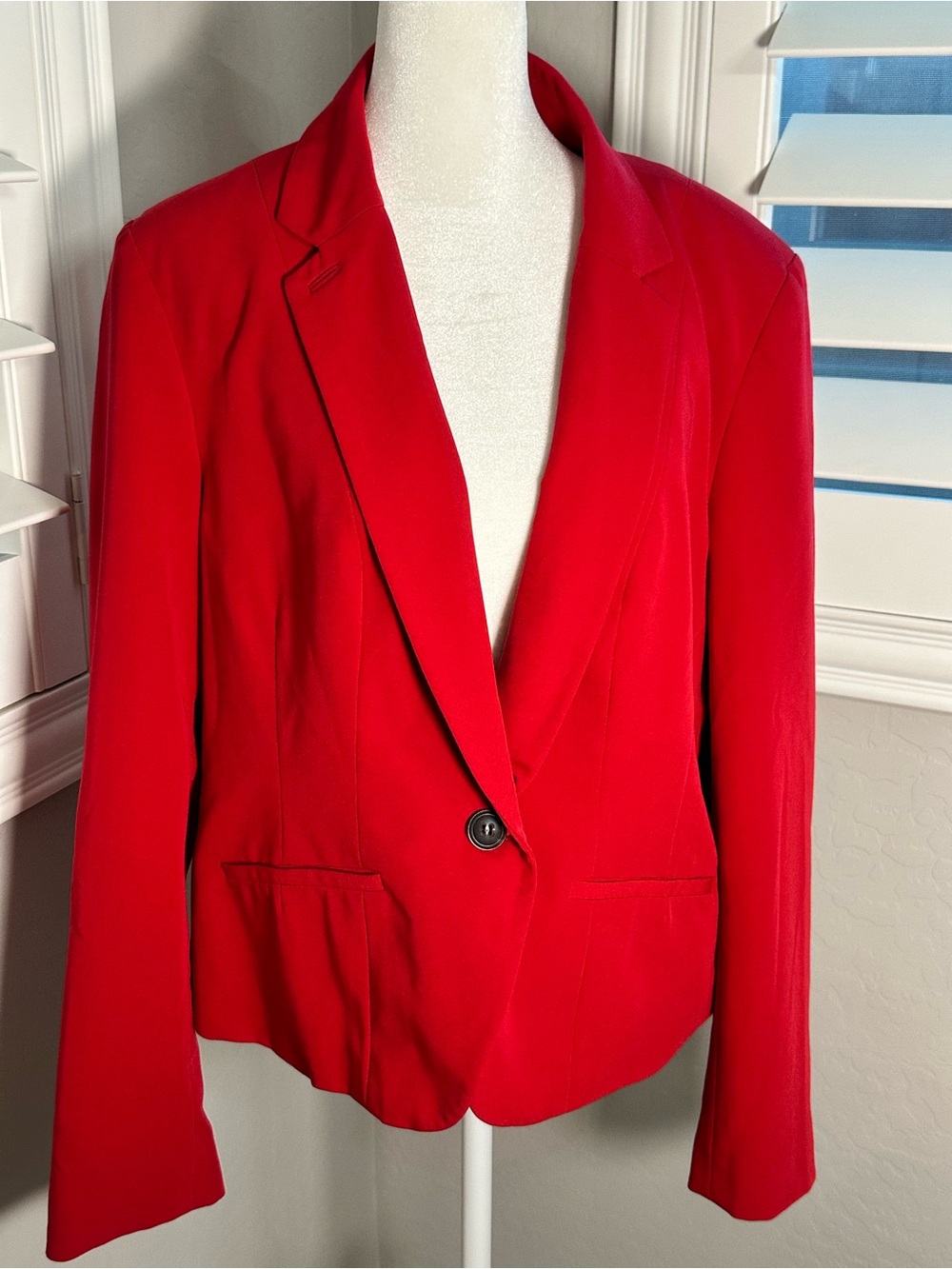 Worthington Red Single-Button Tailored Blazer